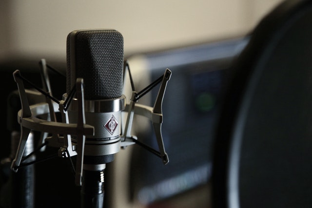 close up of microphone used for audio recording